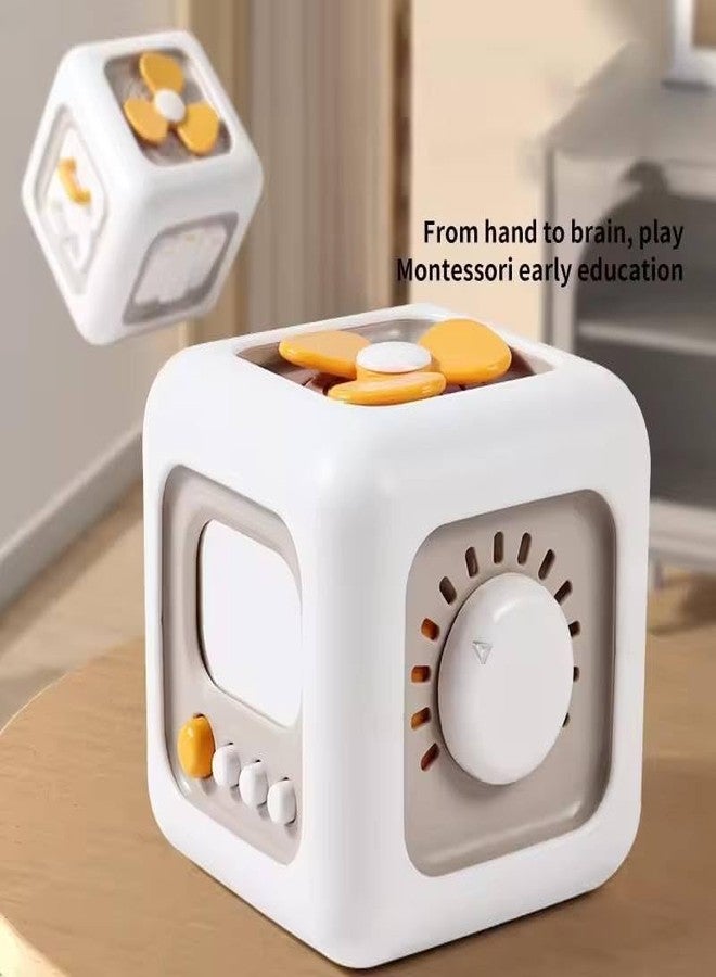 Feinerman لعبة المكعب التفاعلي للأطفال من فينرمان مونتيسوري، 6 في 1، لوحة حسية تعليمية لمرحلة ما قبل المدرسة، لعبة سفر لتنمية مهارات التنسيق بين اليد والعين (متعددة الألوان) - Image 4